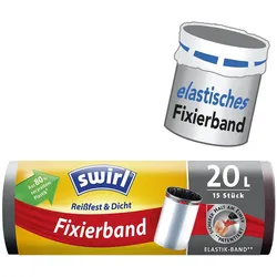 swirl Müllbeutel 4695 Reißfest & Dicht 20,0 l schwarz - 15 Stück
