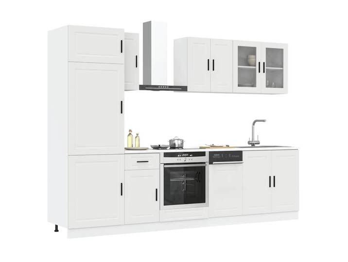 vidaXL 8-tlg. Küchenschrank-Set Porto Weiß Holzwerkstoff