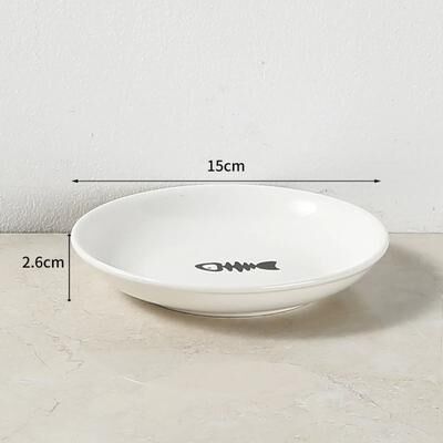 Uplift Essentials Whisker Friendly Ergonomic Ceramic Bowl With Non Slip Stand bowl Fish Print