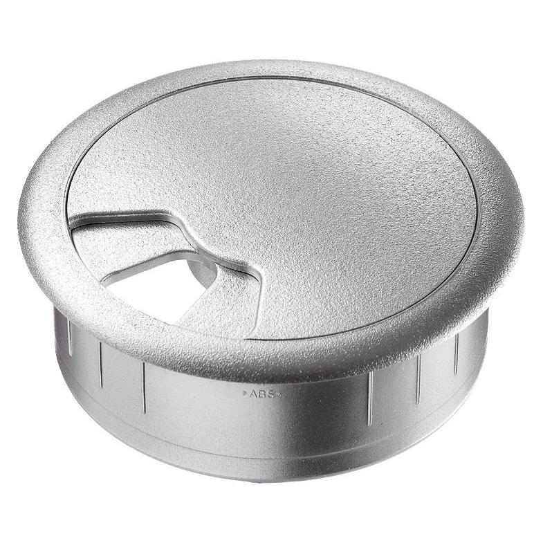 Hettich Kabeldurchführung Kunststoff Chrom matt Einlass-Ø 80 mm (Kabeldurchlass, 9 cm) (9131025)