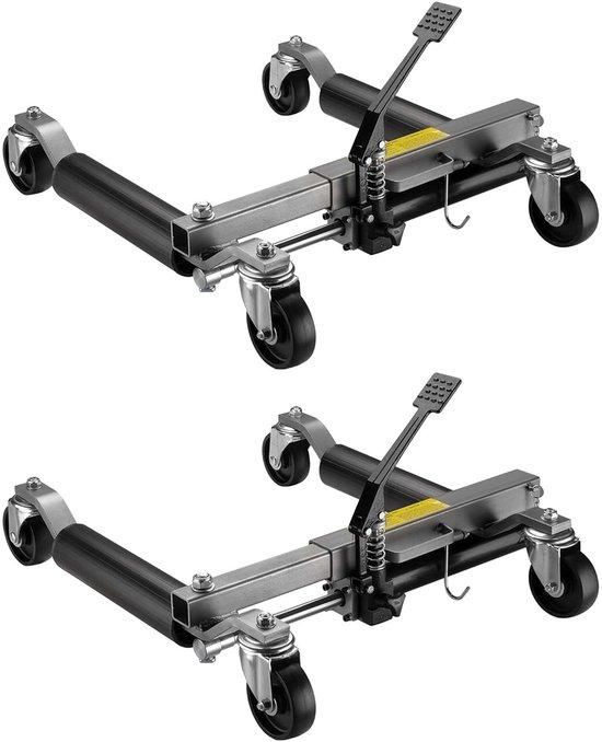 Rangierhilfe-Set - Wagenheber-Set - Fahrzeugwartung - Hydraulischer Fußpedalmechanismus - Tragfähigkeit: 680 kg - Schwarz