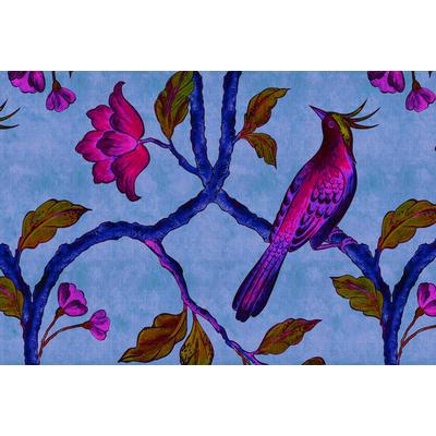 Fototapete LIVING WALLS "Walls by Patel Bird Of Paradise 1", blau, B:4m L:2,7m, Vlies, Tapeten, Vlies, Wand, Schräge
