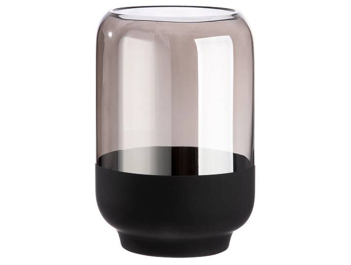 Vase Glas Silber Anthrazit H: 25 cm Gilde