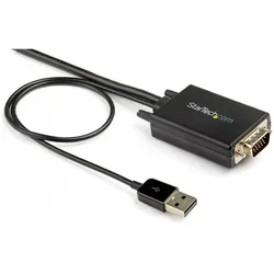 StarTech .com 2 m (6.6 ft.) VGA to HDMI Adapter Cable with USB Audio (2 m), Videokabel, Schwarz