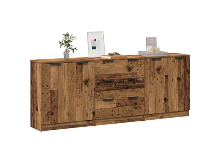 RJPLMFV Anrichte, Vintage, 60 x 30 x 70 cm, Holz, Ingenieurwesen Aufbewahrung für Wohnzimmer, langlebig, leicht zu reinigen, Wandbefestigung im Lieferumfang enthalten