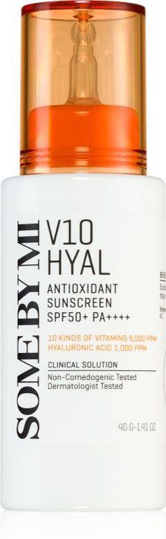 Some By Mi V10 Hyal Antioxidant Sunscreen crème protectrice et apaisante intense SPF 50+ 40 ml