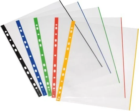 herlitz Prospekthülle, DIN A4, glasklar, farbiger Außenrand