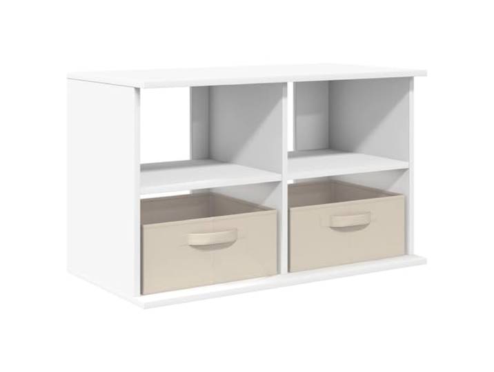 Makastle TV Schrank Weiß mit 2 Schubladen 79x40x48 cm