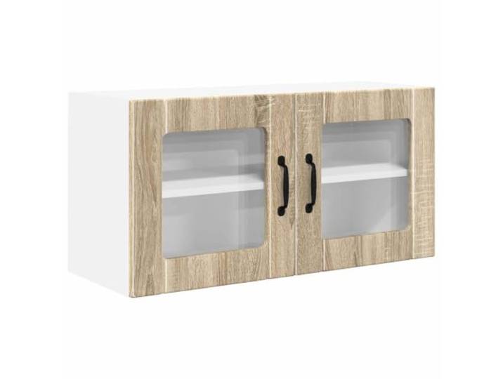 Wand-Küchenschrank aus Holz, Sonoma-Eiche, 80 x 31 x 40 cm Wandschrank, Aufbewahrungsschrank, Fächer und Regale, Verwendung im Innenbereich, moderne Küche, Sonoma-Eiche, Holzfaserstoff