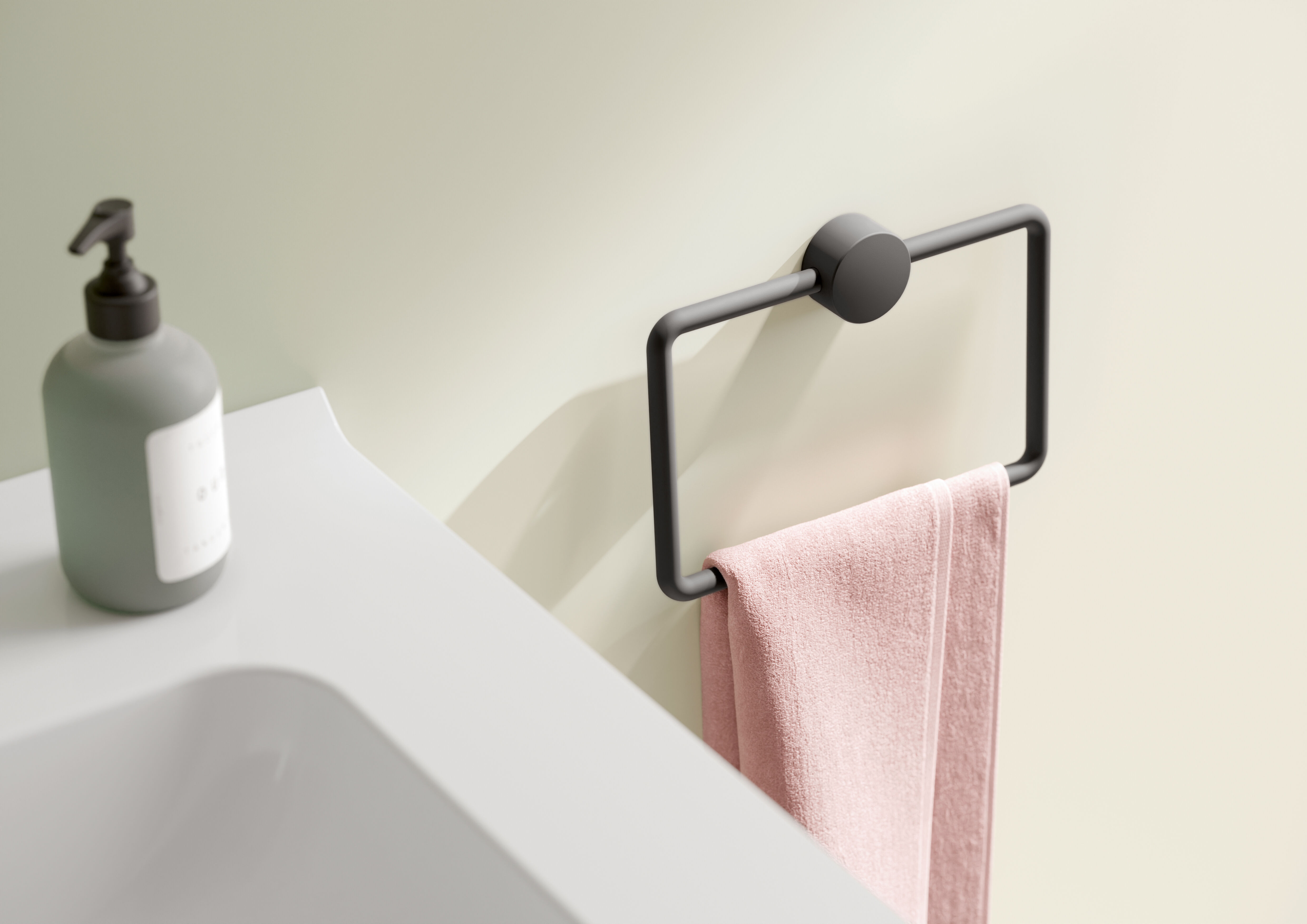 Hewi System 815 anneau porte-serviettes 815.09.30060DC 200x145mm, fermé, pivotante , noir mat