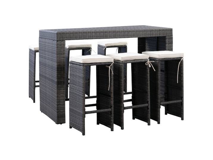 Rattan Bar Set ANDORRA grau