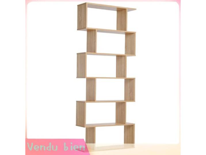 LIA Bibliothèque zigzag chêne clair 80x23x192cm