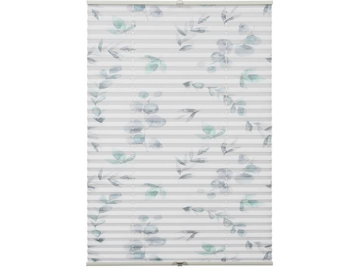 Plissee GARDINIA Concept zum Klemmen Flowers and Plants Zweig , weiss (weiß), B:80cm H:130cm, Obermaterial: 100% Polyester, Plissees, Plissee, in der Breite kürzbar