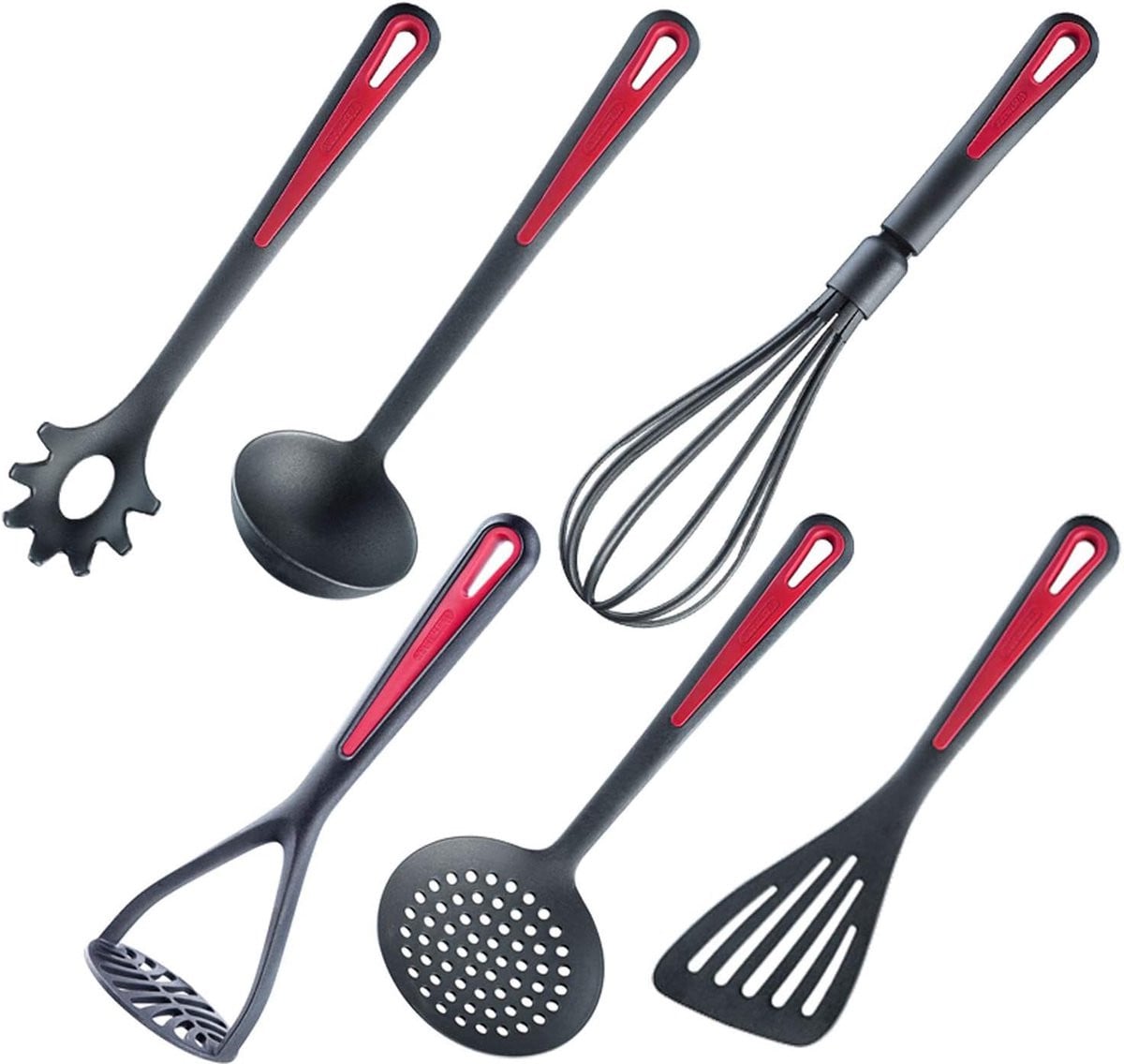 Westmark Gallant Set van 6 keukenhulpjes, zwart/rood