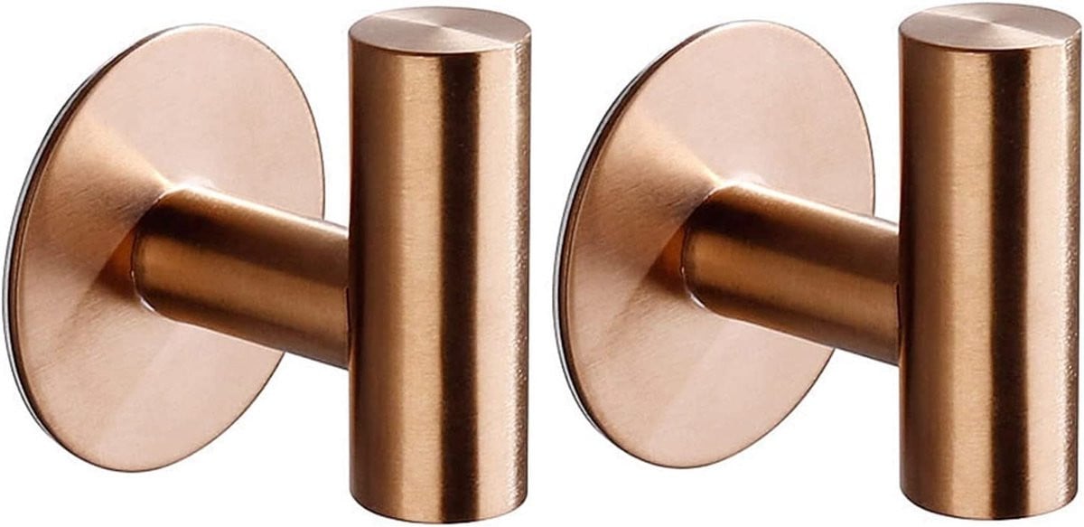 Dailygoods Handdoekhaken Zelfklevend - 2 Stuks - Roestvrij Staal - Waterdicht - Minimalistisch Design