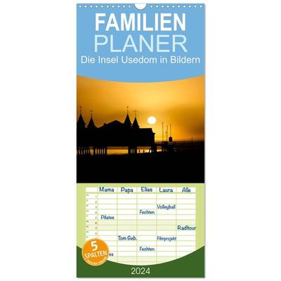 Familienplaner 2026 - Die Insel Usedom in Bildern mit 5 Spalten (Wandkalender, 21 x 45 cm) CALVENDO