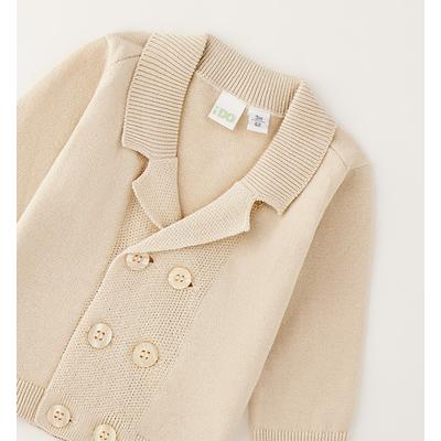 Cardigan IDO "BABY BOY KNITWEAR", Jungen, Gr. 3, beige, 100% Baumwolle, Strickjacken