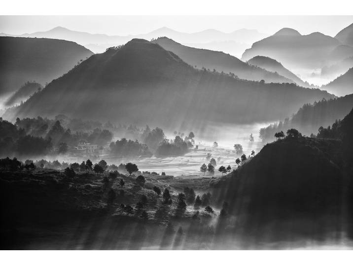 Fototapete PAPERMOON Photo-Art ZHOU CHENGZHOU, NEBLIGES MEER VON WOLKEN , bunt, B:4m L:2,6m, Vlies, Tapeten, Fototapete