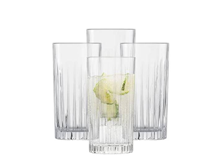 SCHOTT ZWIESEL Verres à long drink Stage (set de 4)\, Verres à long drink avec relief\, verres en cristal lavables au lave-vaisselle (art. n° 121880)
