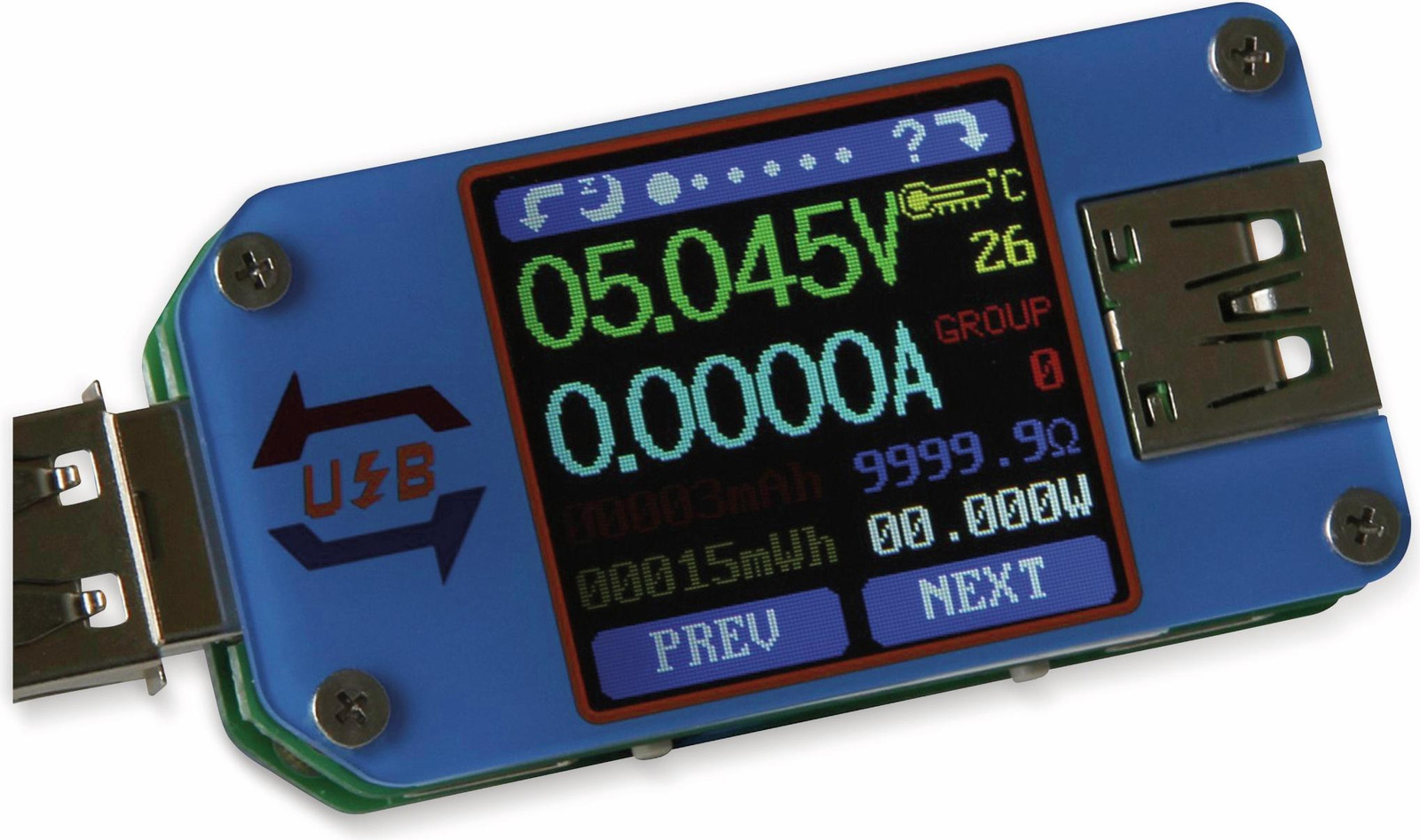 Joy-iT JT-UM25C Handheld Digitaal Multimeter, 4 - 24 V, 1 mV, 0 - 5 A, 100 µA
