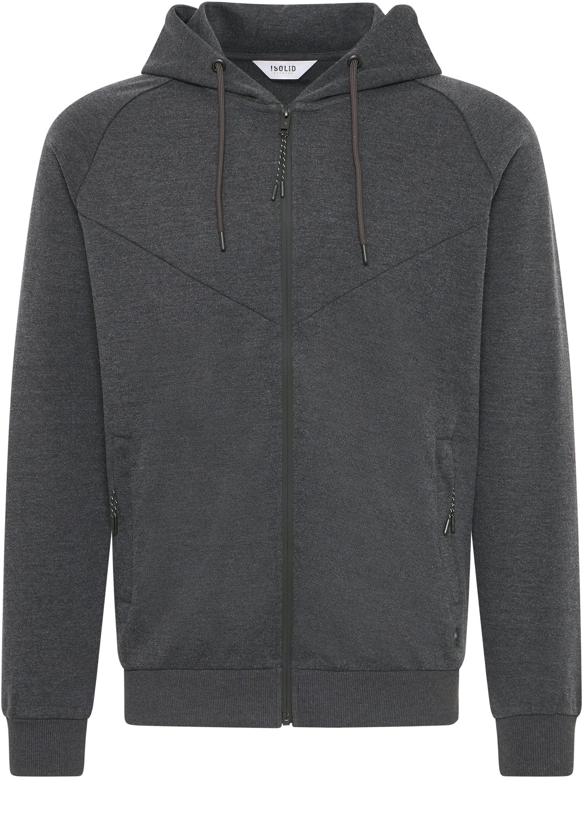 !solid Kapuzensweatjacke SOLID "Kapuzensweatjacke SDGelbert", Herren, Gr. M, grau (dar grau m), Obermaterial: 100% Baumwolle CO., Sweatjacken Kapuzensweatjacke