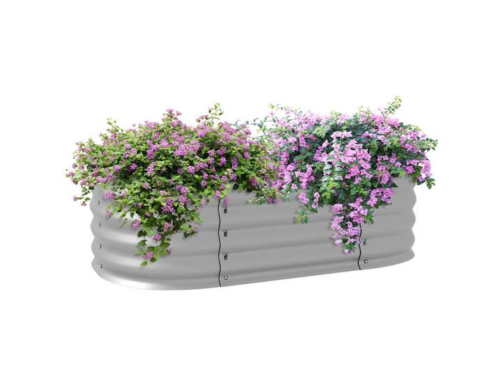 ComfortXL Hochbeet De-05482 Modular, geschützte Kanten Silber, Silberfarben, Metall, 105x30x62 cm, Gartenzubehör, Hochbeete
