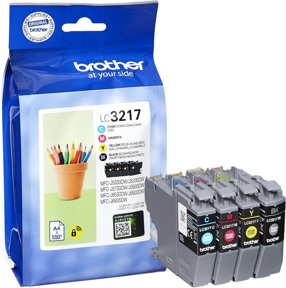 Brother LC3217VALDR Originele inktpatronen multipack - Zwart, Cyaan, Magenta, Geel