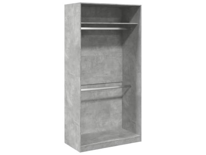 smnyxs Kleiderschrank, Betongrau, 100 x 50 x 200 cm, Spanplatte 2 Fächer, Holz, feuchtigkeitsbeständig, Wandbefestigung im Lieferumfang enthalten, kleine Räume
