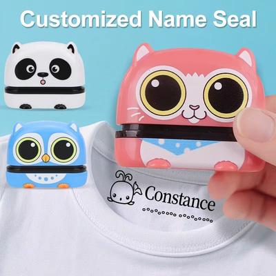 Personalized Baby Name Stamp Set Custom Waterproof Name Stamp For Kids Clothes, School Supplies & Travel Items blue Style b19