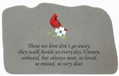 Those We Love Cardinal Garden Memorial Accent Stone by Kay Berry in Grey