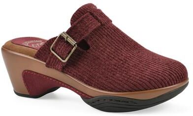 Women's Vias Slip-on Clog by White Mountain in Burgundy Fabric (Size 10 M)