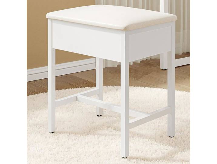 Tabouret De Coiffeuse Repose Pieds De Salon Banc De Chambre Tabouret De Coiffeuse Rembourré IdéAl pour Le Dressing La Chambre Blanc