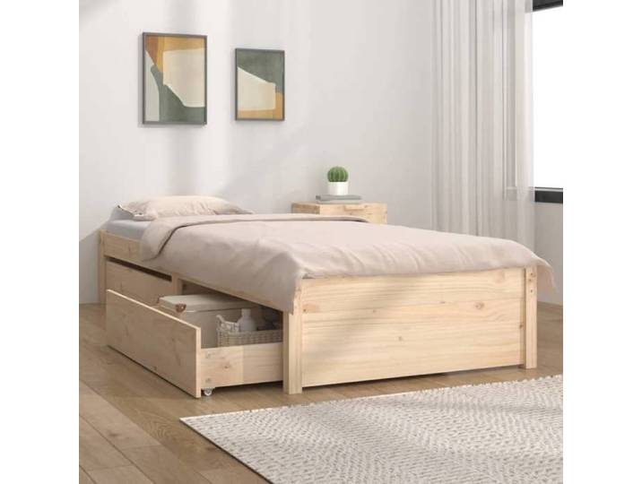 Cadre lit avec tiroirs de rangement sans matelas