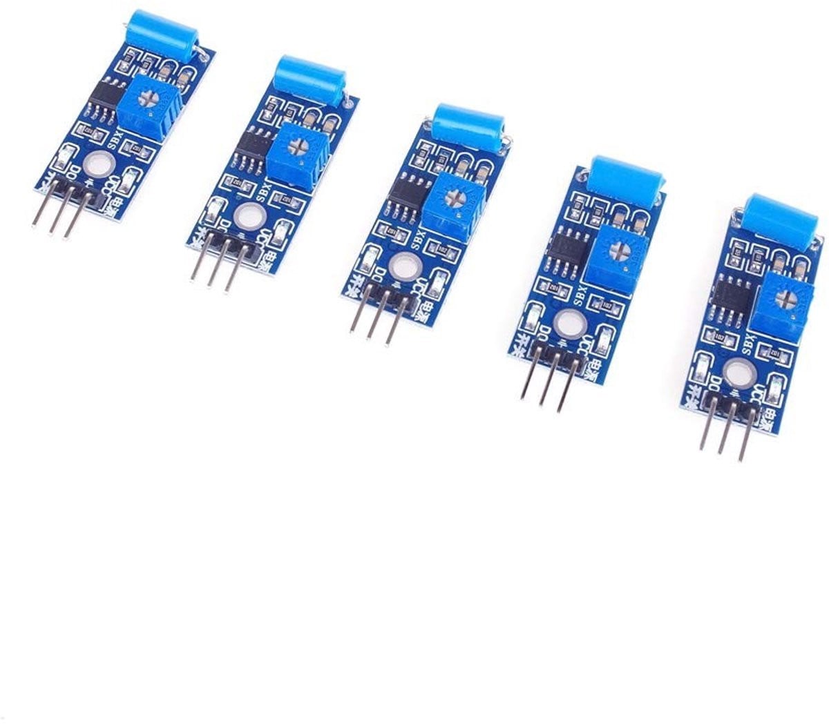 SW-420 Vibratie en Schokdetectie Sensor Alarm Module voor Arduino en Pic - 5 stuks