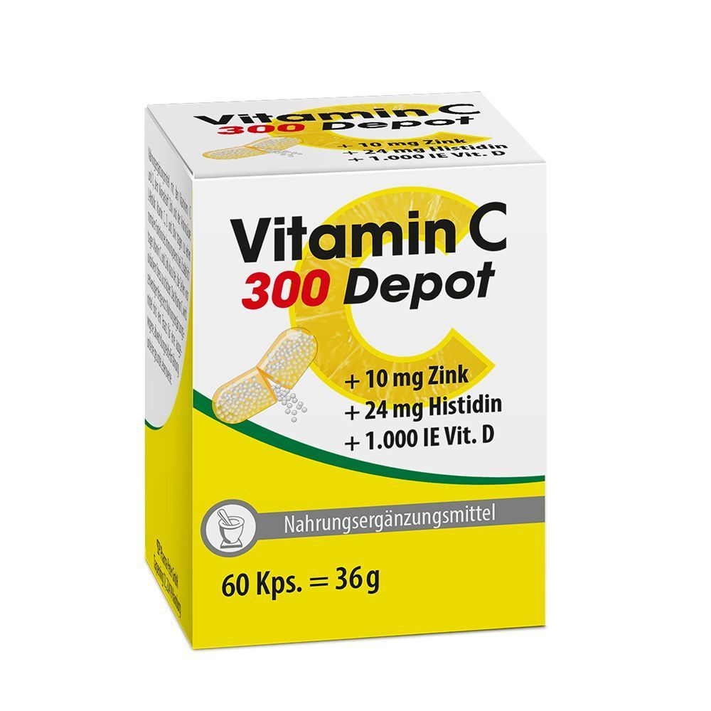 Vitamin C 300 Depot+Zink+Histidin+D Kapseln 60 St