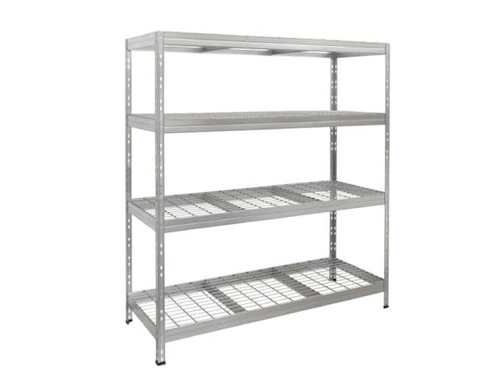 Master Regale Rivet Schwerlastregal mit Stahlgitter-Boden 180x150x60cm(HxBxT) 4 Böden 250 kg pro Boden verzinkt