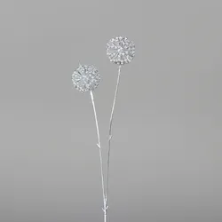 dpi Künstlicher Dekozweig, Fruchtstand mit 2 Blüten, 50 cm, silber