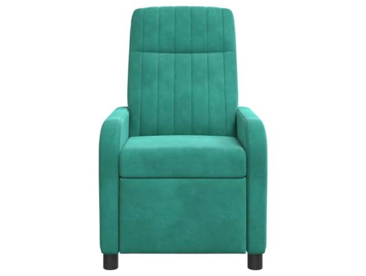 Sessel Recliner Türkis Velours mit Neigung verstellbar 115-160 Grad 100% Polyester Samt, Rahmen aus Metall und Holz, flache Armlehnen, Montage zu zweit, einfache Reinigung