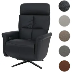 Relaxsessel HWC-L10, TV-Sessel Liegesessel, Liegefunktion drehbar, elektrisch verstellbar ~ schwarz