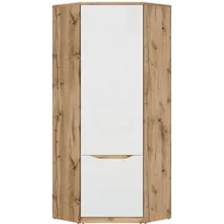 KLEIDERSCHRANK 1 Tür June Weiß und Holz