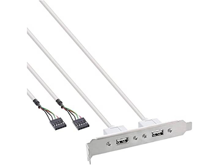 InLine 19746 houder Pci, 2 USB 2.0 externe, zwart