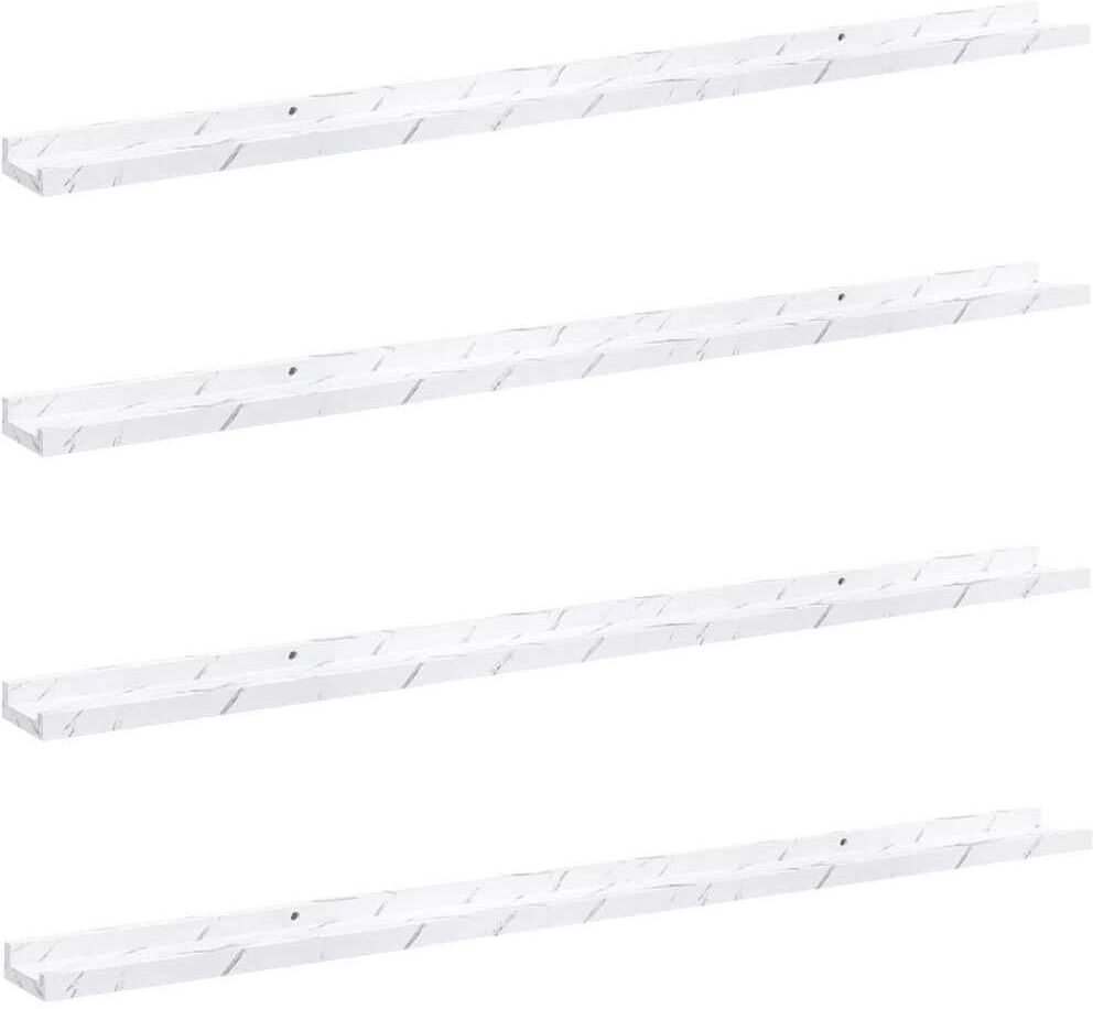 17 Stories Floating Shelf White Marble 3cm H x 115cm W x 9cm D