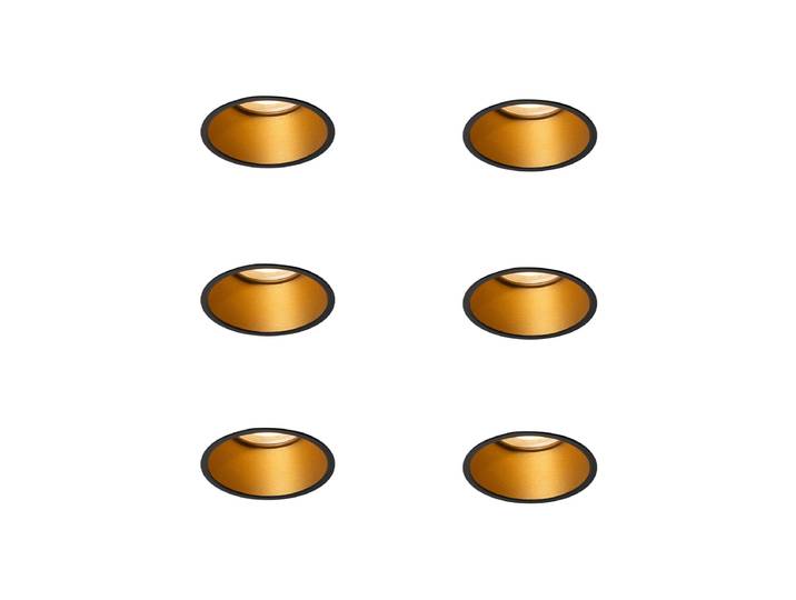 Lot de 6 Spots Encastrables Modernes Noirs avec Intérieur Doré