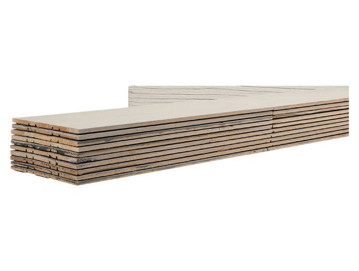 Selbstklebender Holz-Wandbelag C18-Sägeschnitt Weiss 900x128mm