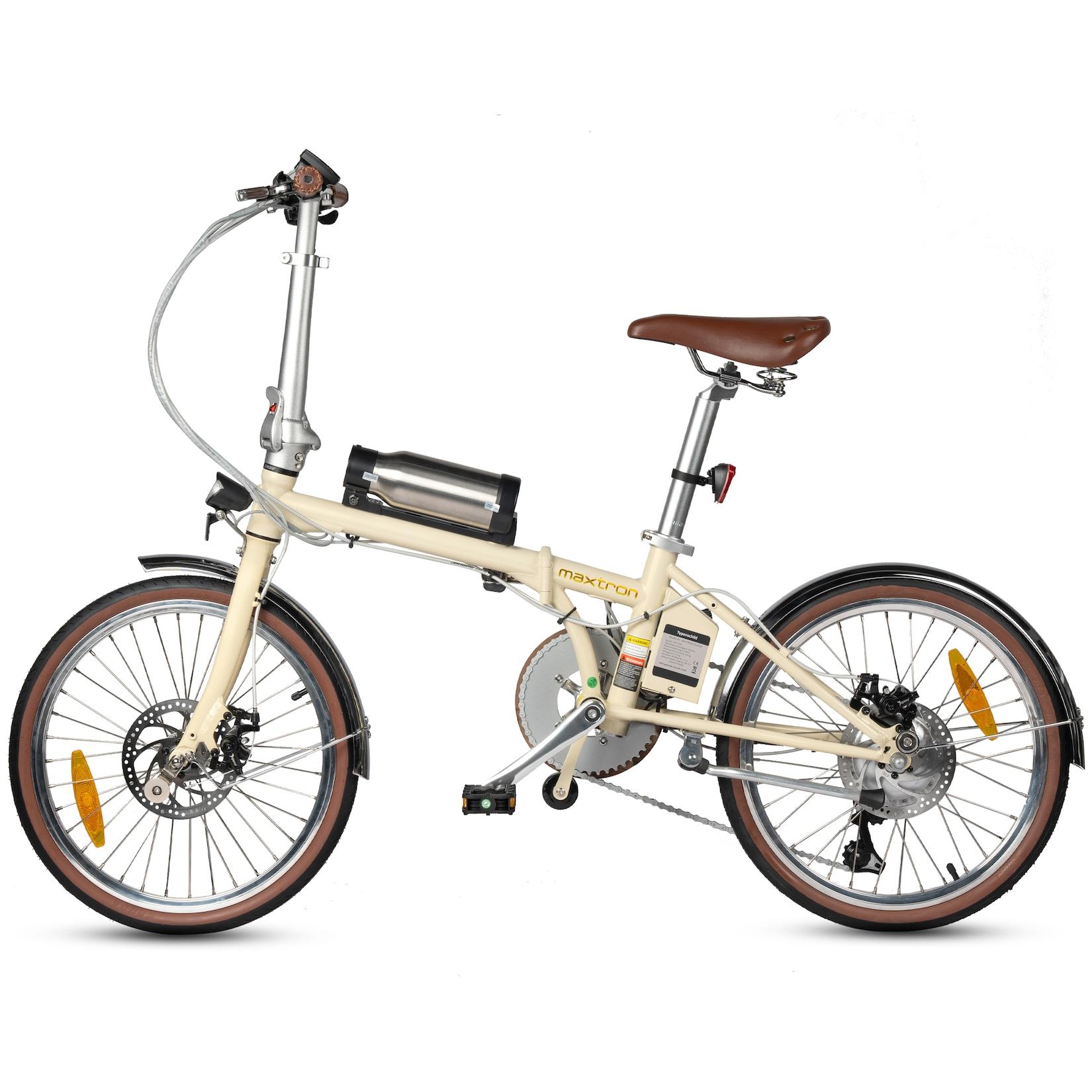 Maxtron Smart20, Falt-E-Bike, Retro-Optik, 20" Zoll, cremeweiß