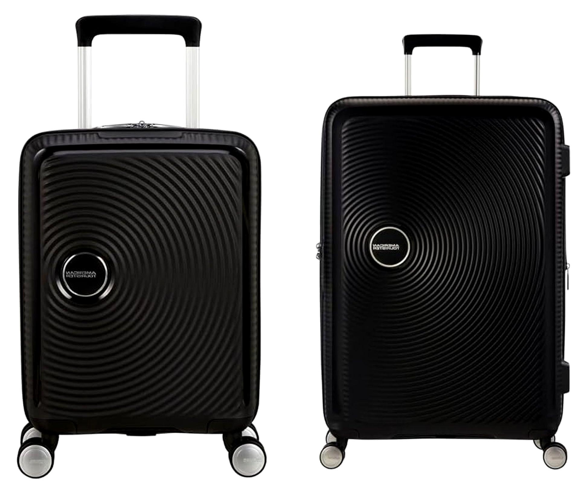 Soundbox und Soundbox Mini - Erweiterbares Handgepäck, 67 cm, 81L & Kinderkoffer, 47 cm, 22L - Familien-Set - Bass Schwarz