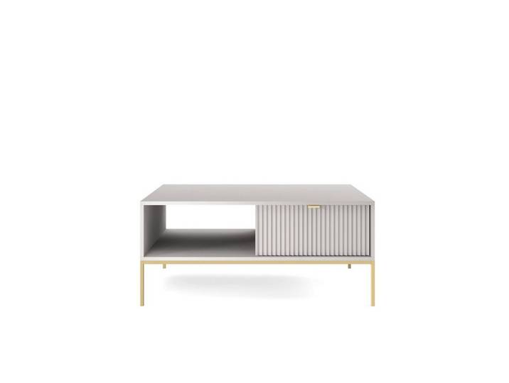 MOEBLO Couchtisch Light L104 (Eleganter Wohnzimmertisch mit dekorativ gerillter Front, Sofatisch, Beistelltisch, Kaffeetisch), (HxBxT):46x104x68cm