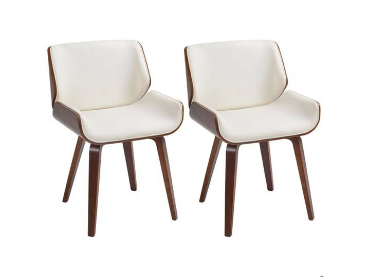 HOMCOM - Chaise de salle à manger - Revêtement synthétique PU - 54x53x81cm - Blanc