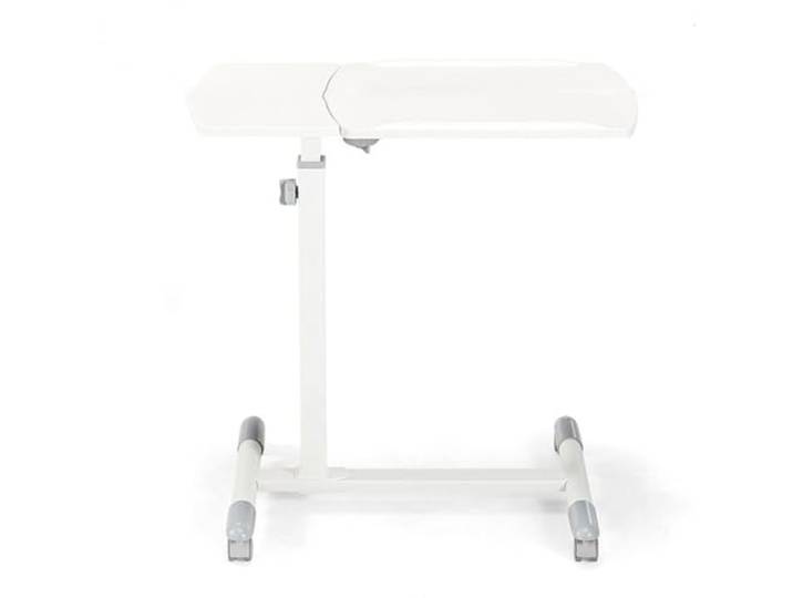 BDSDFSA Beistelltisch, Höhenverstellbarer C-förmiger Beistelltisch mit feststellbaren Rädern(White)