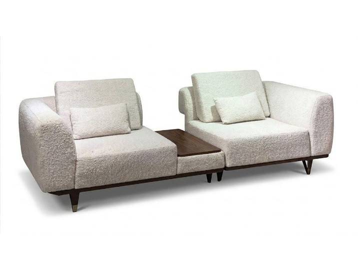 Xlmoebel 3-Sitzer Sofa 3-Sitzer weiß Wohnzimmer elegant skandinavischer Minimalismus, 1 Teile, Eleganter skandinavischer Minimalismus